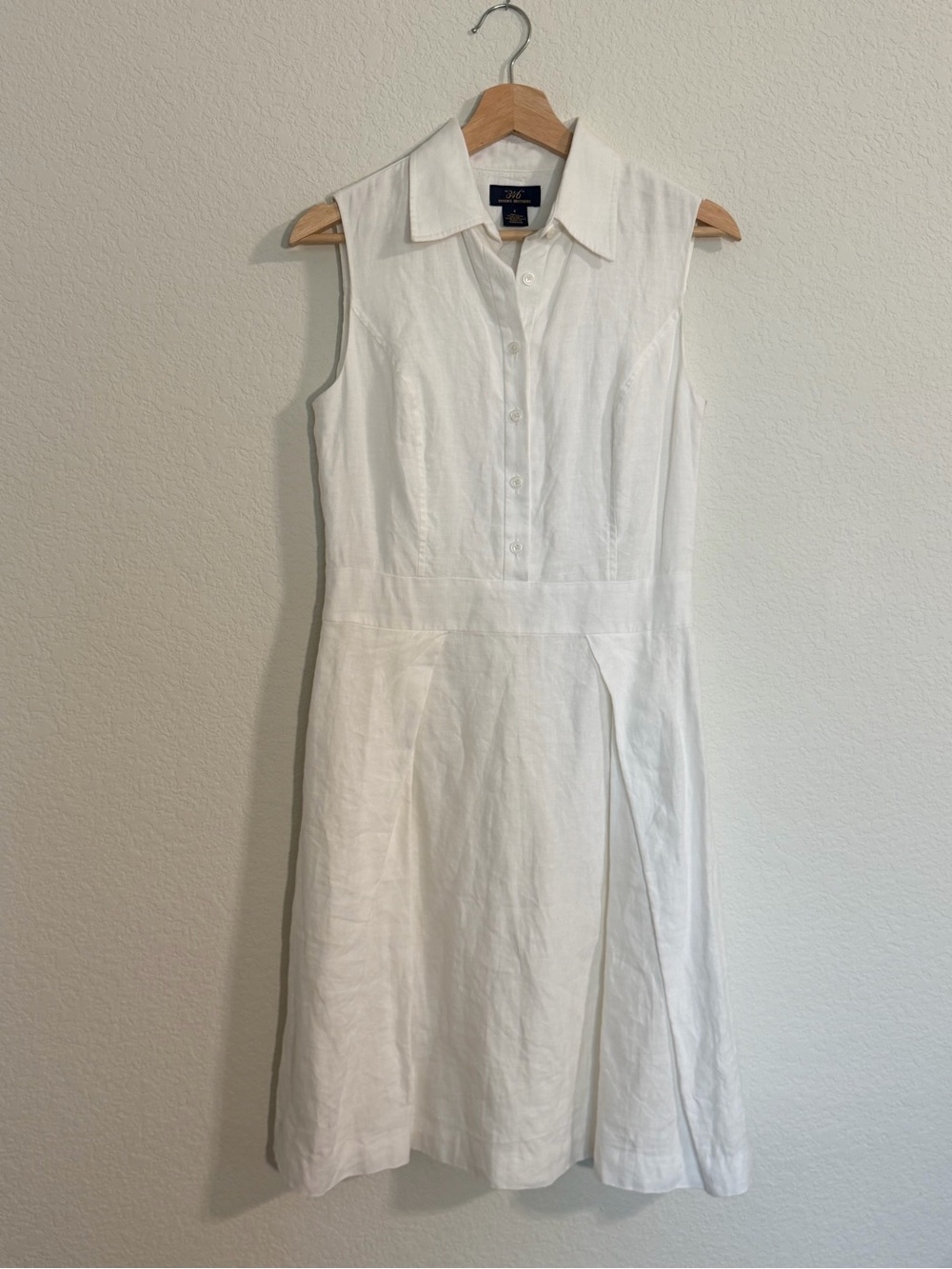Brooks Brothers linen sleeveless collared dress